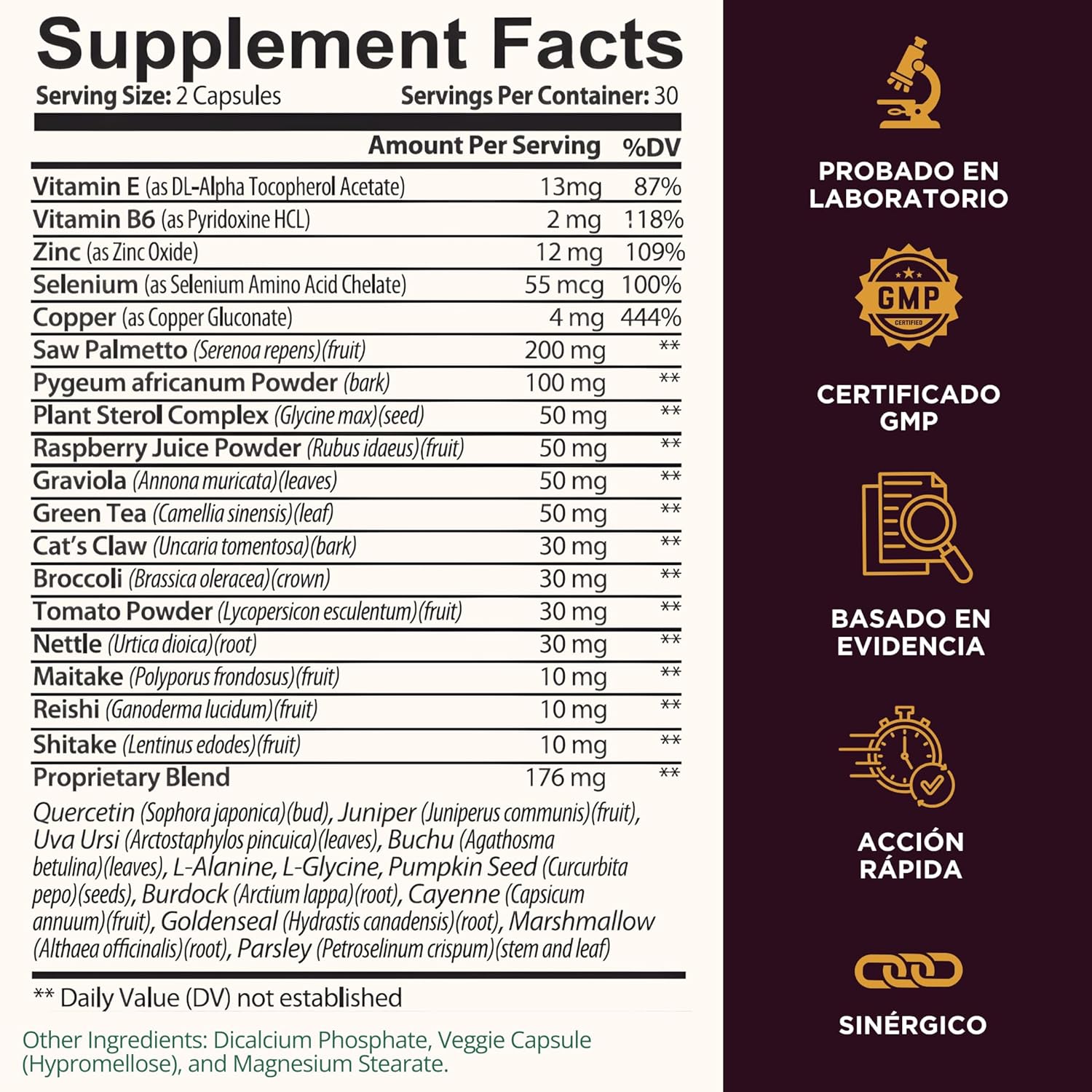 TODICAMP Prostate Support Supplement Formula with Saw Palmetto Extract and Bladder Control Complex - 30 Day Supply