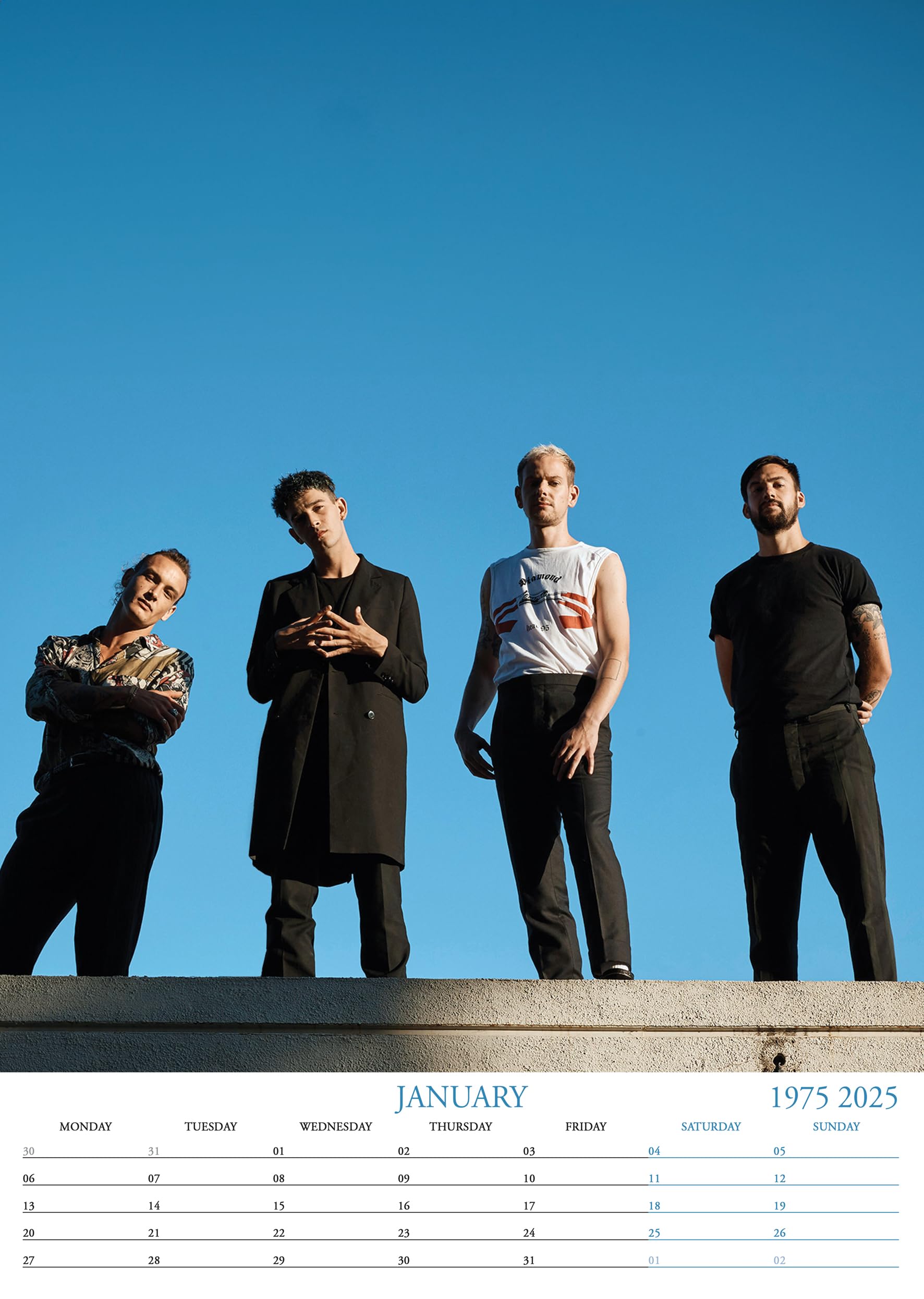 The 1975 2025 A3 Rebel Music Wirobound Wall Calendar Ideal for a