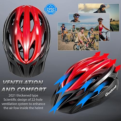 Miniatura 8 de Cascos de bicicleta para hombres  Casco de bicicleta para adultos  Casco de ciclismo certificado ligero cómodo ajustable con visera desmontable para