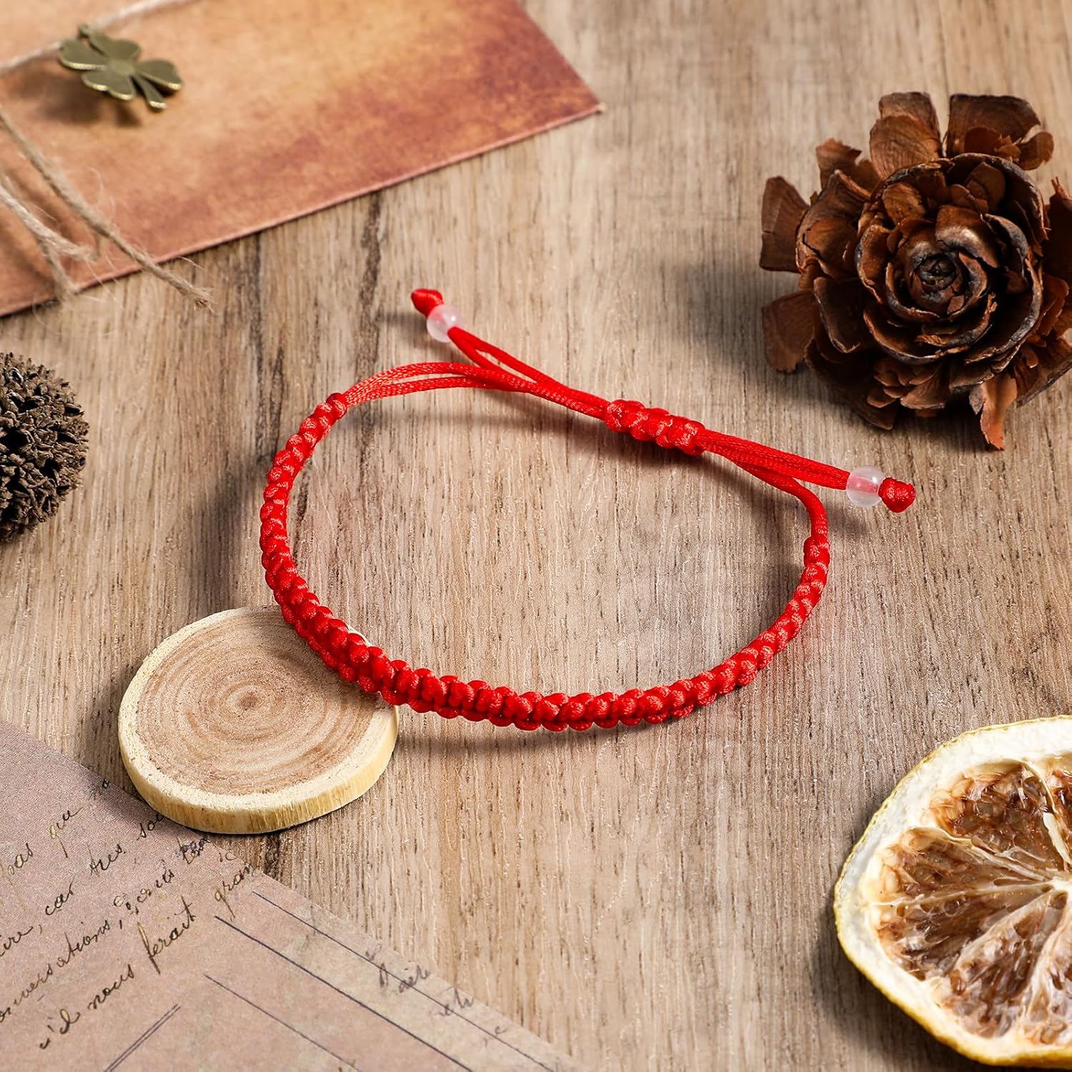 6Pcs Red Hand String Bracelet, Adjustable Lucky Cord Braided Bracelet Knotted Protective Amule Kabbalah Rope Strap For Women Man - Image 2