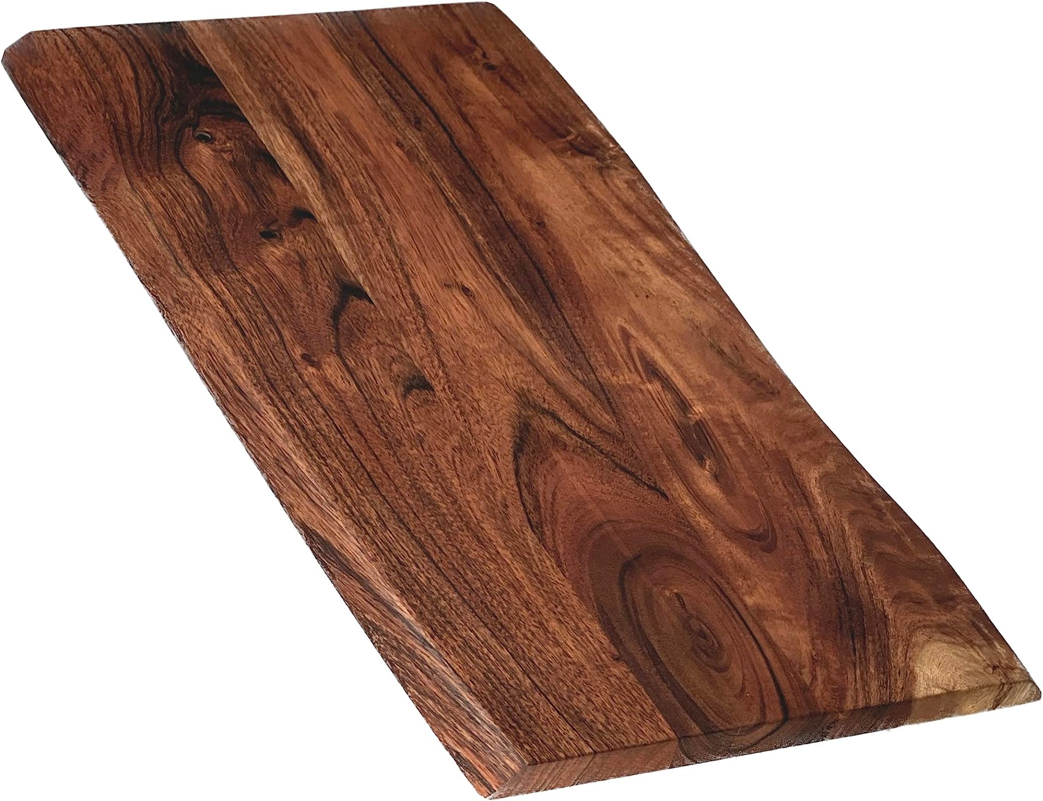 Brown Hand Crafted Live Edge Acacia Cutting Board/Serving Tray | Charcuterie Board | Chopping Board for Vegetables, Fruits and Meat | Cheese Board - 20" x 11" x 0.75"