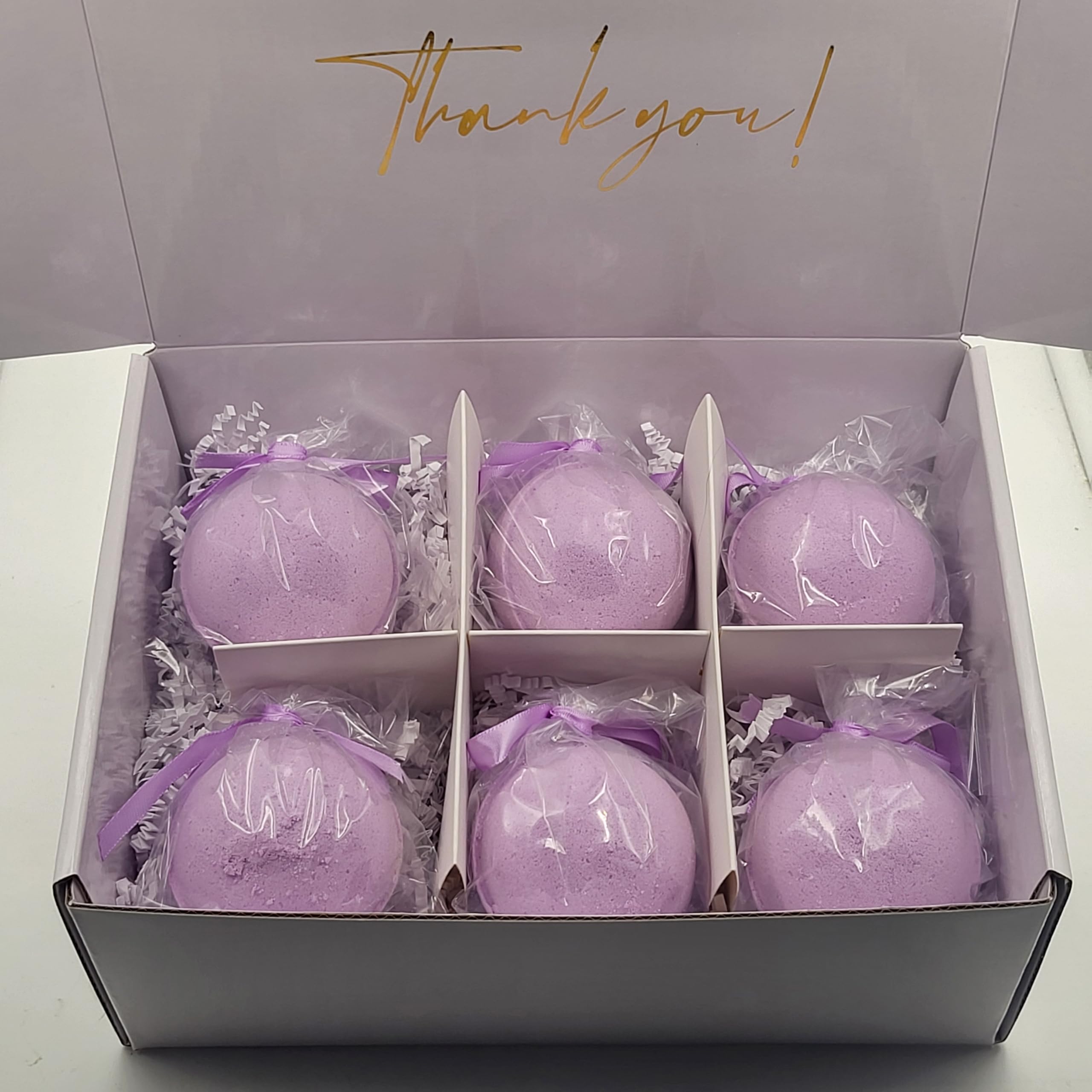 6 Luxury Bath Bomb Fizzies for Men and Women, XL 5 oz, US Made with Shea Butter, Vegan, Organic, Relaxing, Ultra Moisturizing, Great for Dry Skin, Giftable Box (French Lavender & Honey)