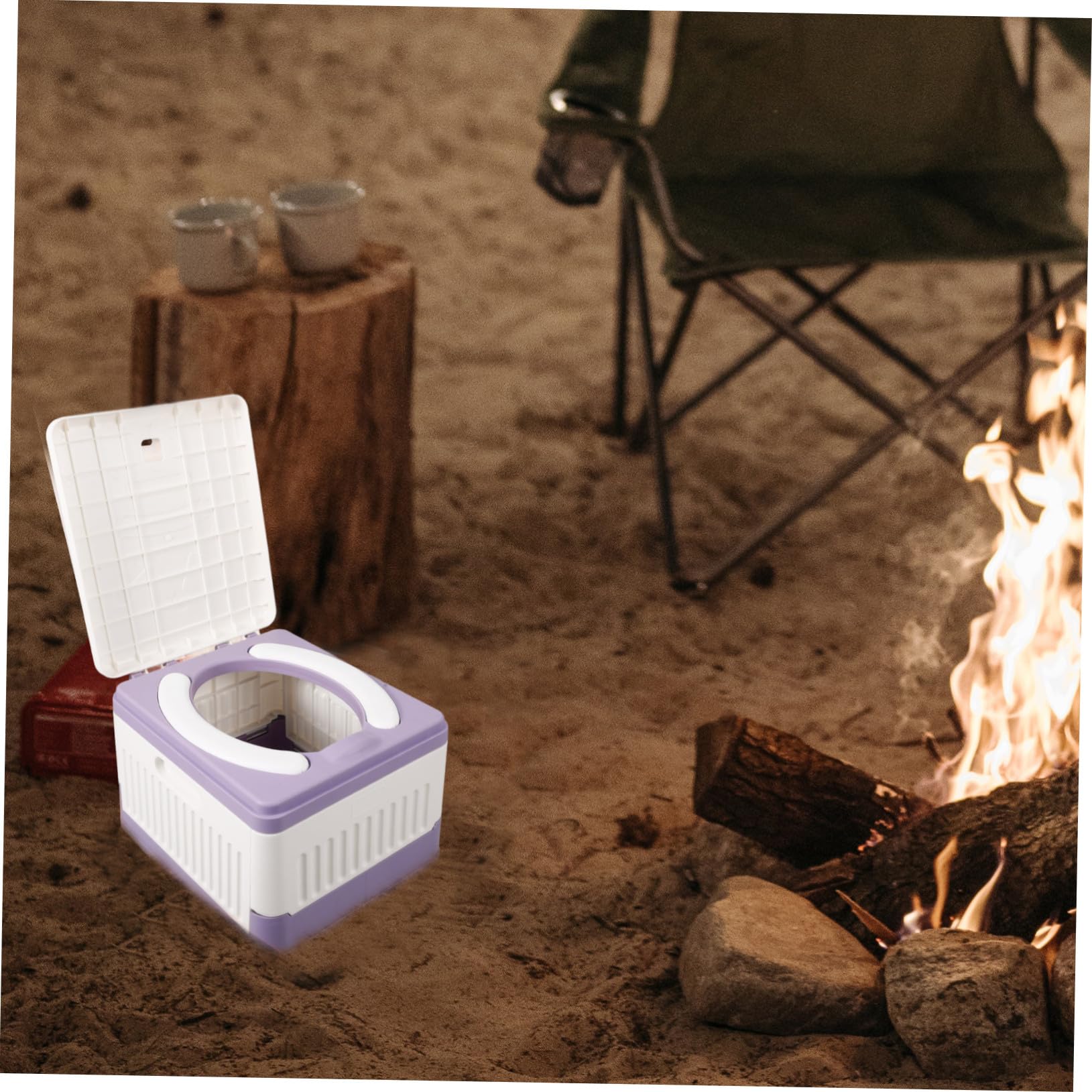 Orinal Plegable Portátil para Adultos y Niños, Asiento de Inodoro Compacto Cojín de PVC, Material Duradero para Camping, Viajes y Actividades al Aire Libre, Orinal de Emergencia