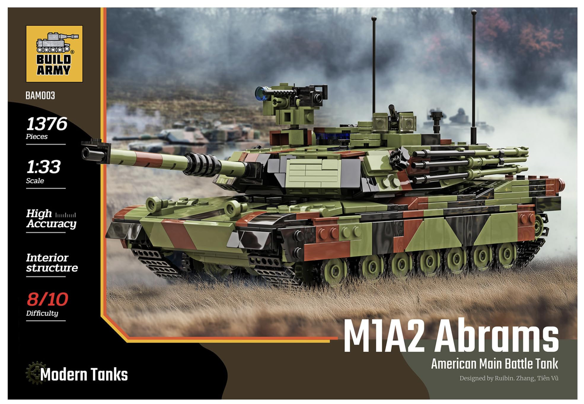 USA M1A2 Abrams główny czołg bojowy model cegły klocki 1376 szt