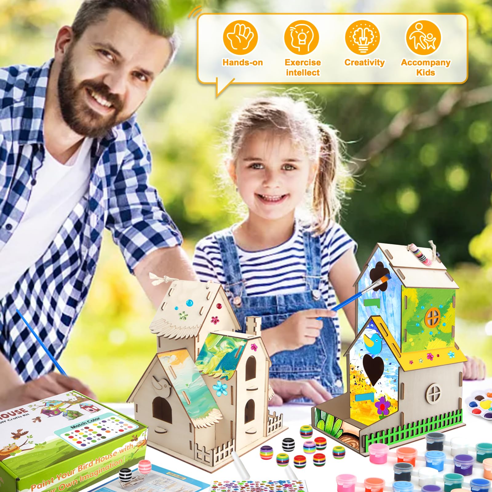 DIY Vogelhaus Bausatz Für Kinder – 4 Stück Zum Bemalen & Basteln