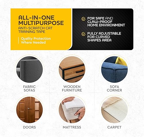 Miniatura 8 de Paquete de 20 protectores de muebles antiarañazos para gatos, protector de sofá para gatos, cinta disuasoria de entrenamiento para arañazos de sofá,