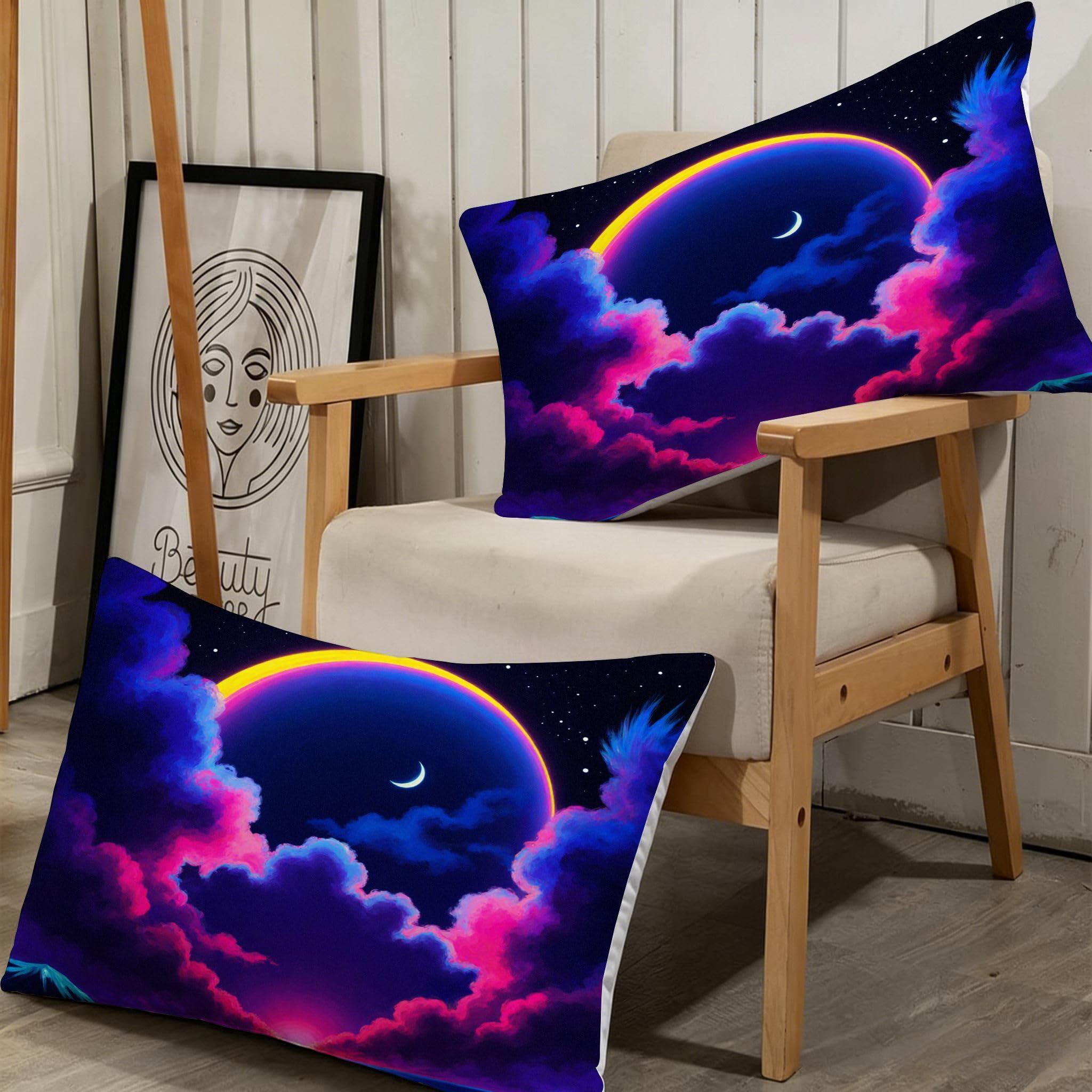 Funda Nórdica Cama 180, 240x260 cm Luna Morada, AQ2058 | 3D Estampado, con 2 Funda Almohada, con Cremallera Oculta, para Adultos Parejas, para Villa Dormitorio, Ligero Transpirable