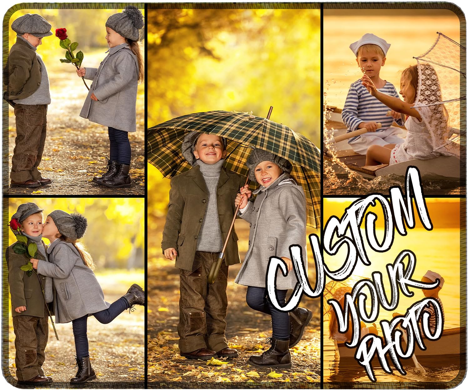 Personalized Mousepads with Photo Collage Custom Mouse pad Picture Text Office Accessories for Desk for Girlfriend Boyfriend