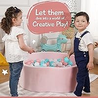 Vista 6 de Piscina de Pelotas para Bebé - Piscina de Pelotas de Espuma Viscoelástica de Terciopelo Premium para Niños Pequeños de 1-3 Años y Bebés - Piscina