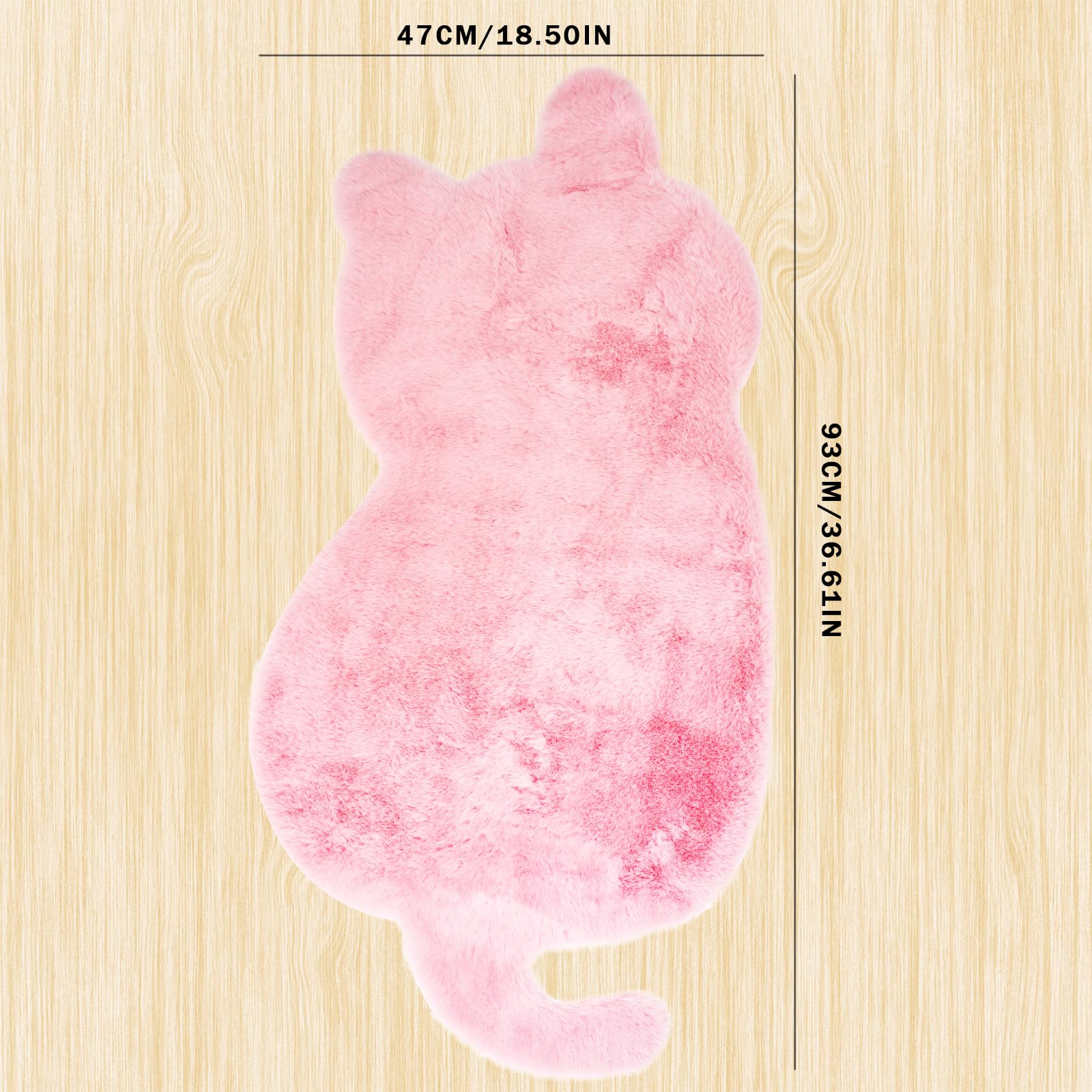 zhxinashu Cute Cat-Shaped Fluffy Area Rug - Image 3