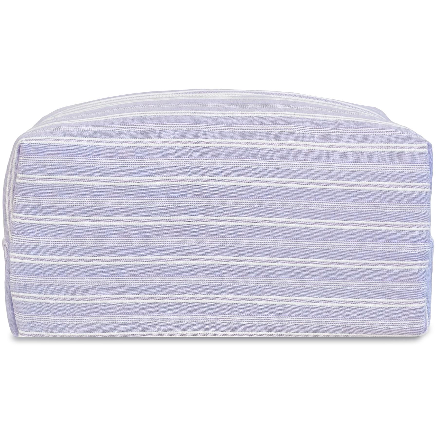 STARDW Striped Cotton Makeup Bag Cute Cosmetic Pouch with Canvas Lining Zipper Travel Toiletry Bag