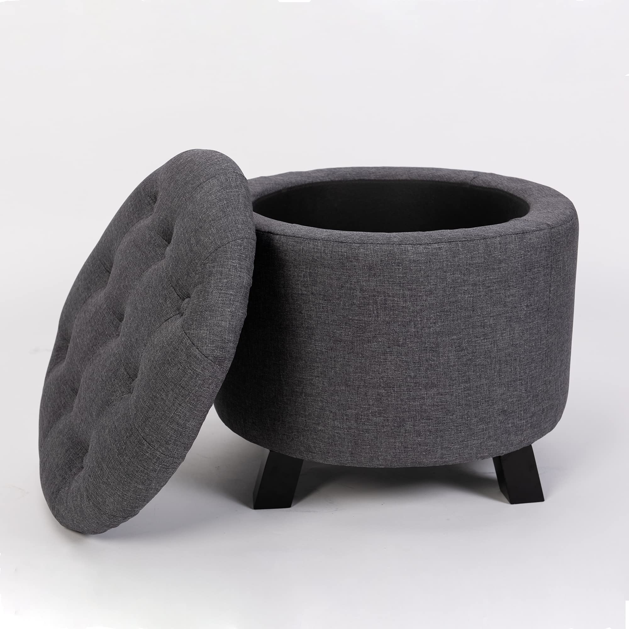 Buy GOOD & GRACIOUS Storage Ottoman, 20" Round Storage Chest Foot Rest