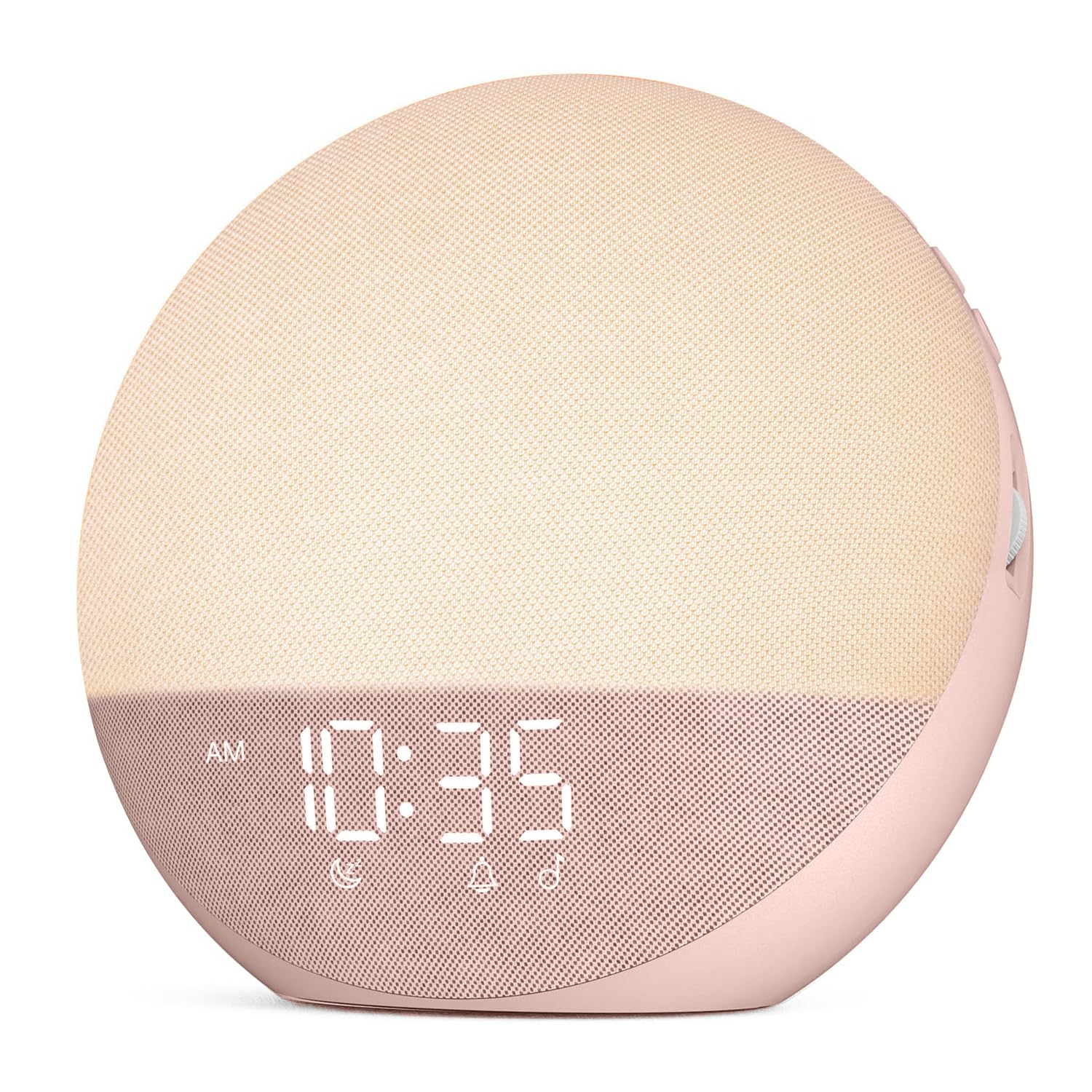 Sveglia con luce diurna, bianco rumore, con Bluetooth, 25 suoni naturali con timer, luce notturna RGB per camera da letto (rosa ciliegio)