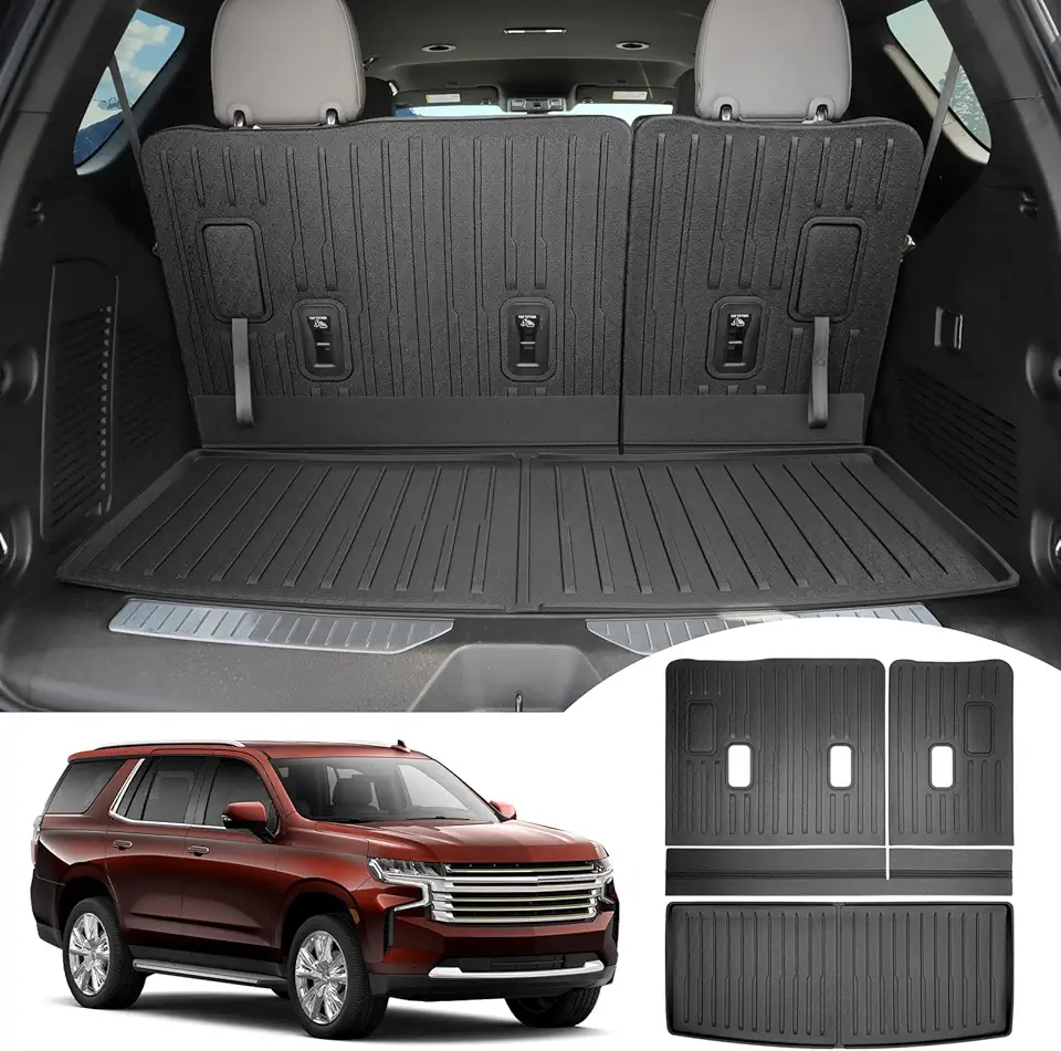 Trunk Mat & Backrest Mat for 2022-2024 Chevy Tahoe/GMC Yukon Cargo Mats All Weather Rear Seat Back Cargo Liners for 22-24 Chevrolet Tahoe/GMC Yukon Accessories