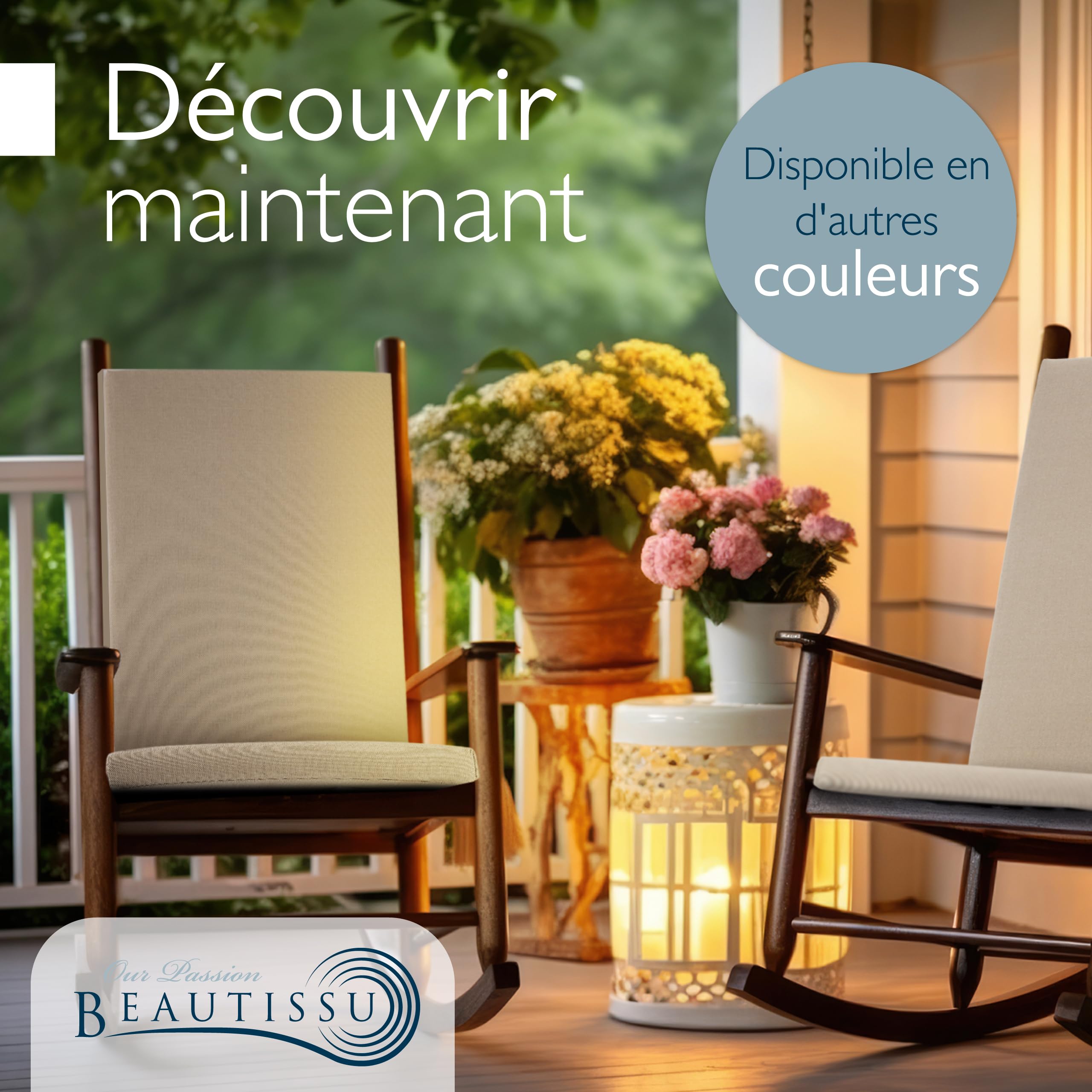 Beautissu Lot de 2 Coussin Chaise Jardin Haut Dossier 100% imperméable