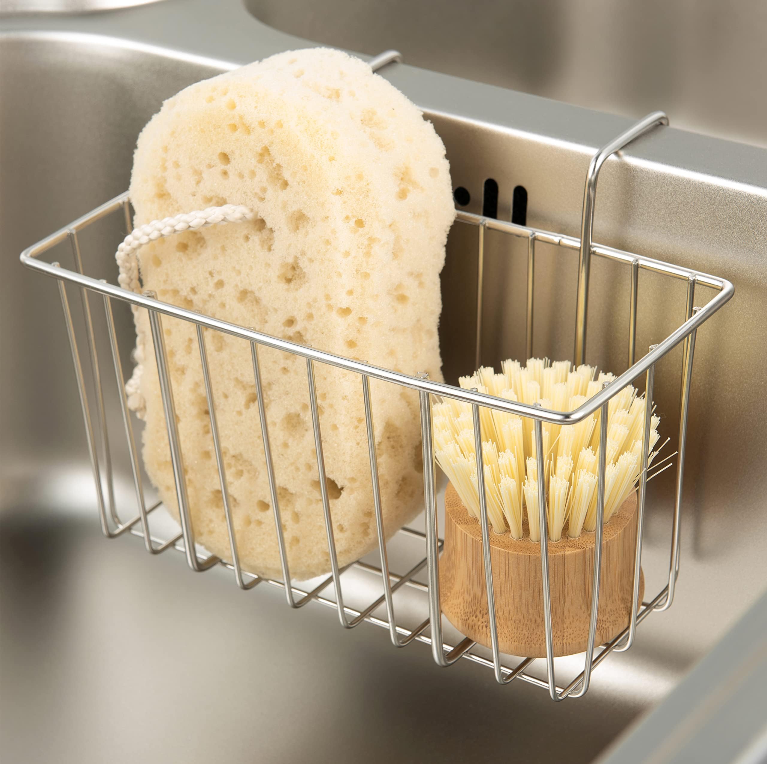 YISMAN Sink Holder for Sponge, Dish Brush, Soap, Scrubber
