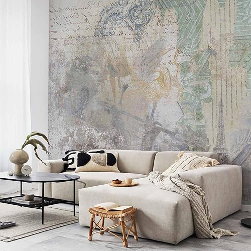 Miniatura 2 de artgeist Mural de pared retro de 154 x 110 pulgadas, papel tapiz autoadhesivo removible de gran tamaño para decoración de pared, diseño de imagen de
