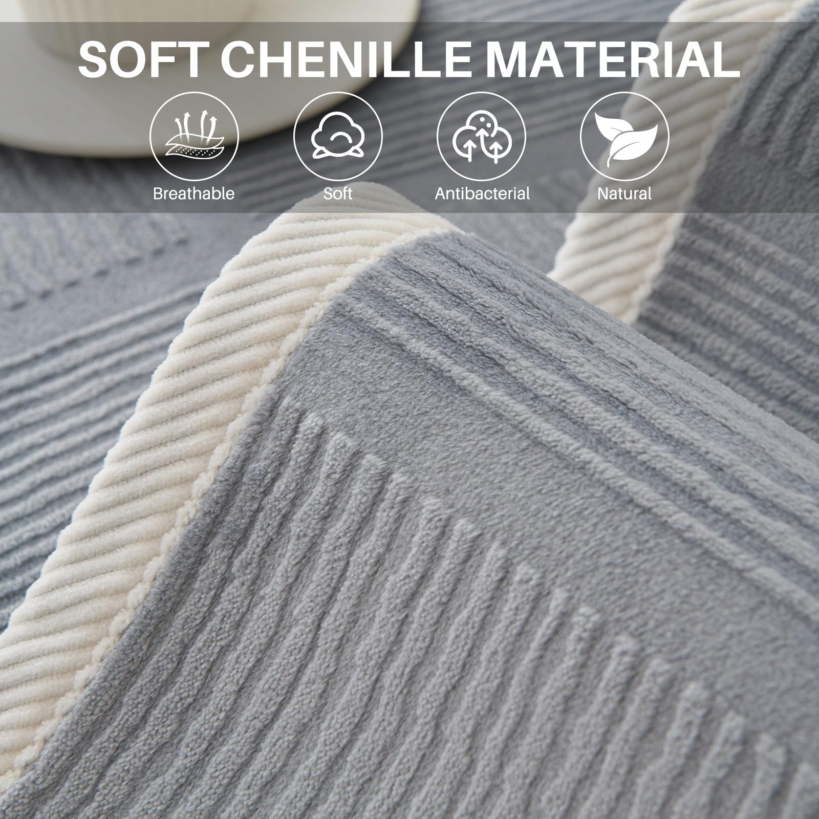 GKXLH 1PC Cushion Covers, Solid Soft Soft Milk Flannel 45x45 Pillow Cases for Couch Sofa Home Decoration (Milk Fleece Grey - Image 4