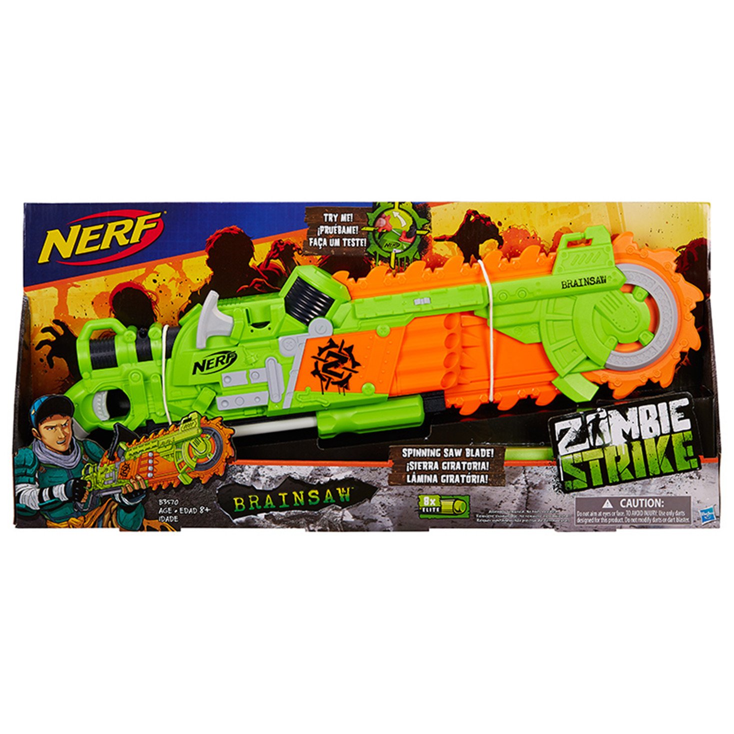 Lança Dardos Nerf Zombie Brainsaw - B3570 - Hasbro | Amazon.com.br