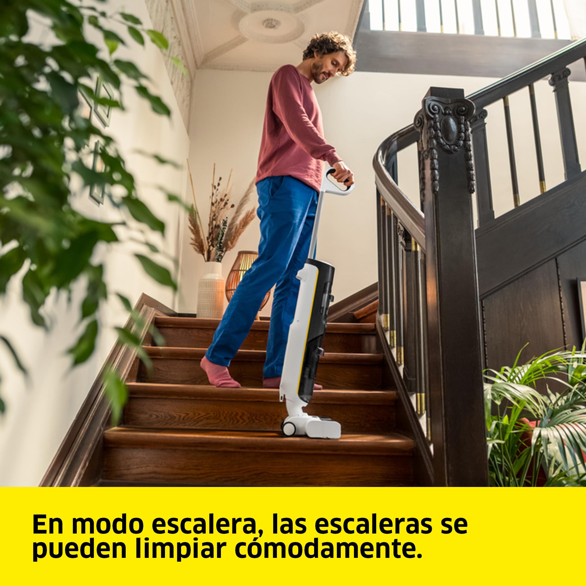KÄRCHER fregadora aspiradora eléctrica sin Cable FCV 4 con 4 Modos de Limpieza, duración de la batería: Aprox. 45 min, Rendimiento de Superficie por Carga: Aprox. 200 m²