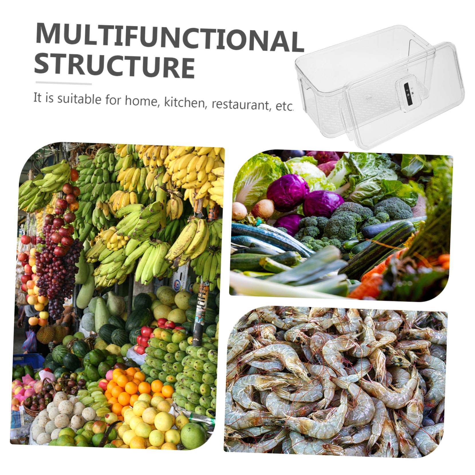 Caja de Almacenamiento Apilable con Bandeja de Drenaje para Refrigerador | Pet y Pp Reutilizables, Diseño para Alimentos y Carne, Organización Fácil con Tapa, Uso en Congelador