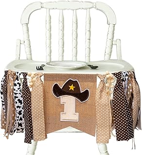 Cowboy Rodeo 1st Birthday High Chair Banner - Western First Birthday Party Decorations,Farm Decor Photo Prop Smash Cake,Cowboy Birthday Party (COWBOY 1st)