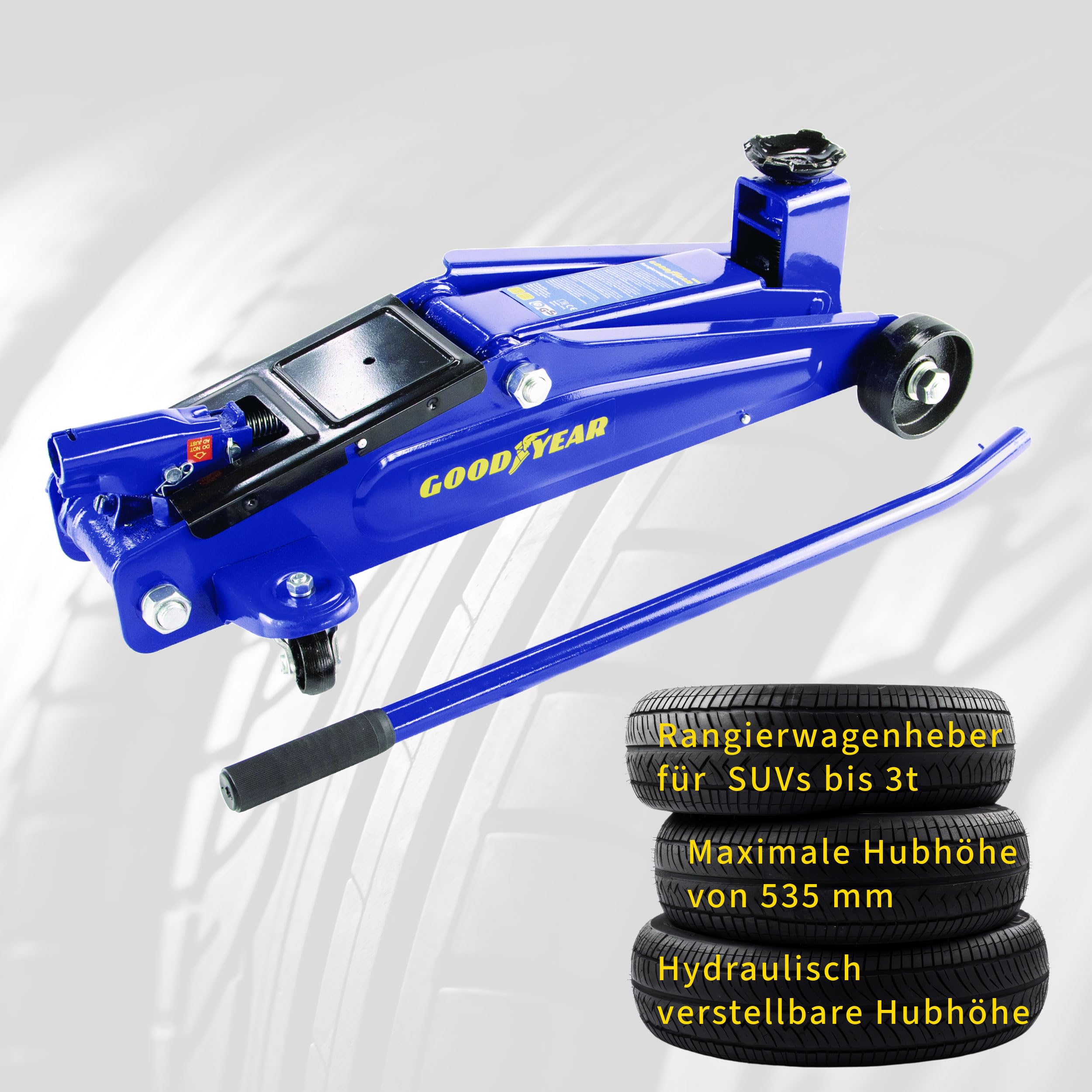 Goodyear 10640 Trolley Jack (3 Tons) for SUVs and Off-Road