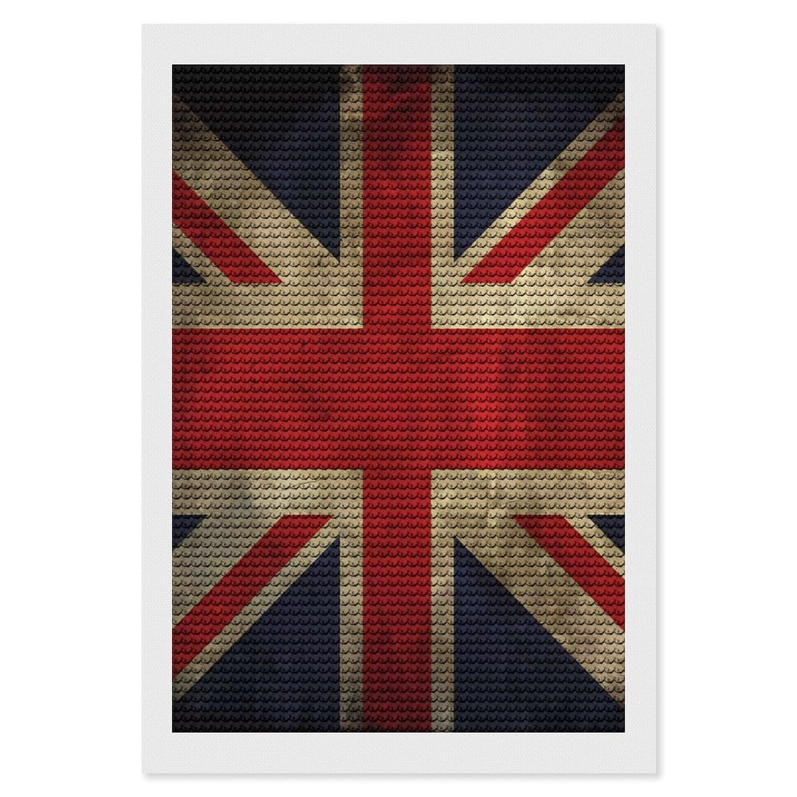 FodPand British Flag Diamond Art Kits for Adults Diamond Painting Kits for Beginner 5D DIY Full Round Drill Diamond Dot Painting Gem Art Crafts for Home Wall Decor