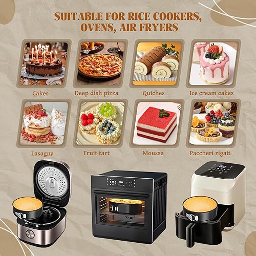 Miniatura 2 de Juego de 131 moldes para tartas de molde desmontable para hornear, kit de decoración de pasteles antiadherentes (4, 7, 9 pulgadas), bolsas de