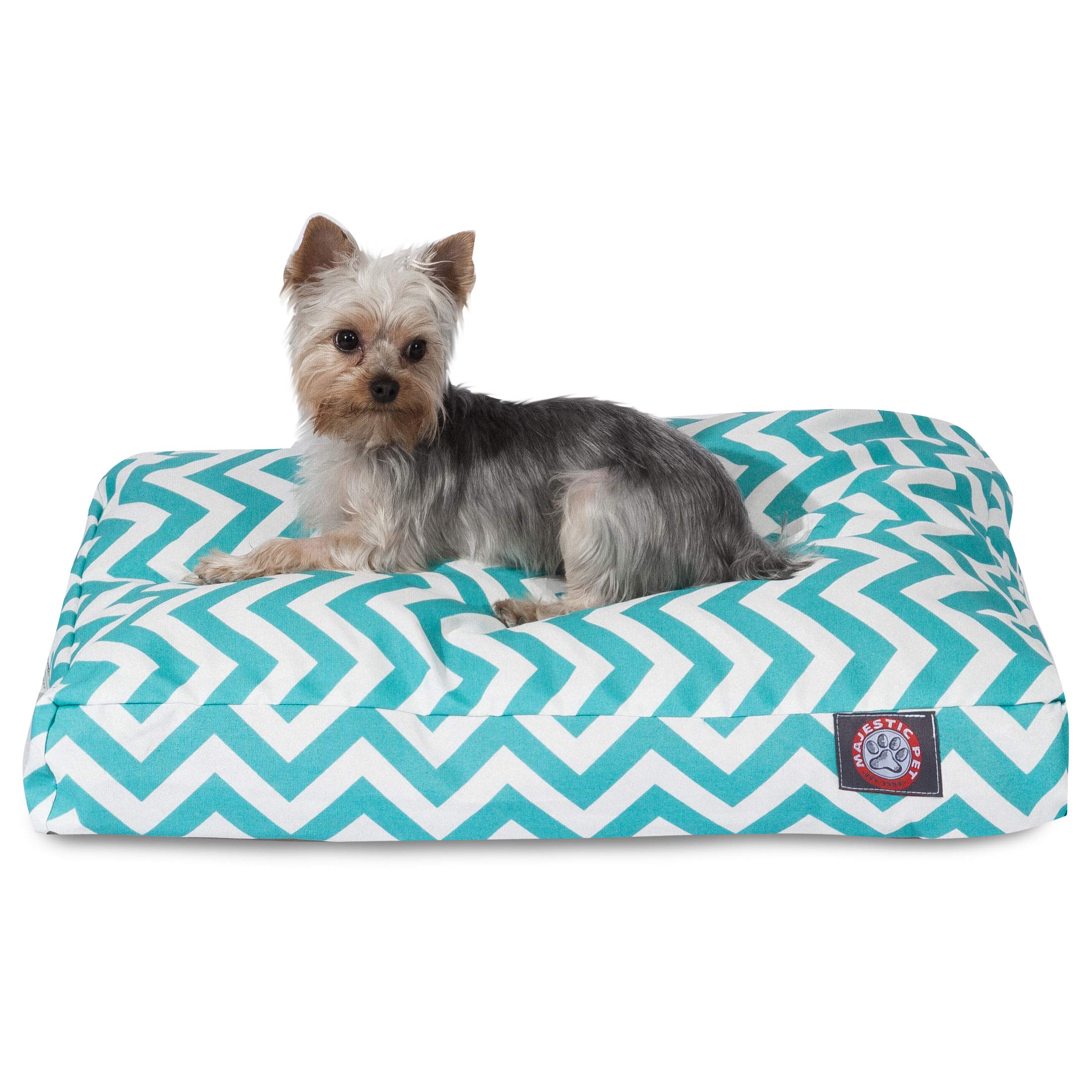 Majestic Pet Rectangular Dog Bed, Small, 27x20x4 in, Washable, Teal