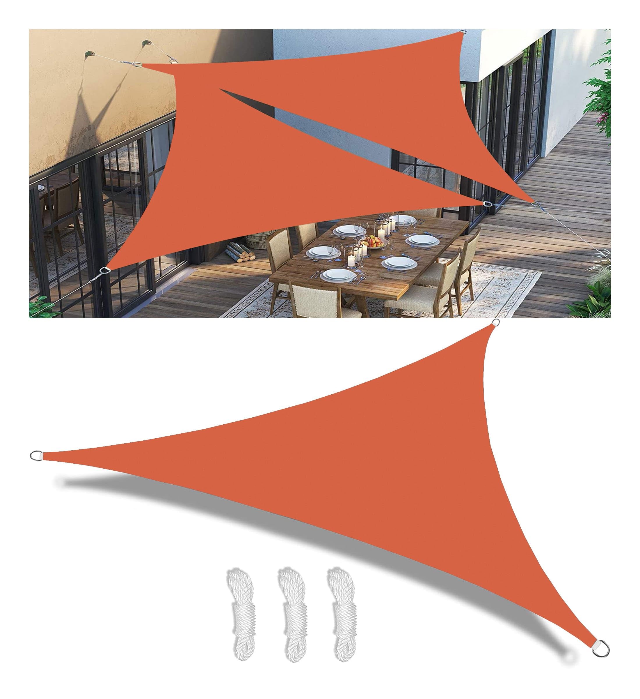 Voile d'ombrage imperméable orange protection UV parasol terrasse jardin