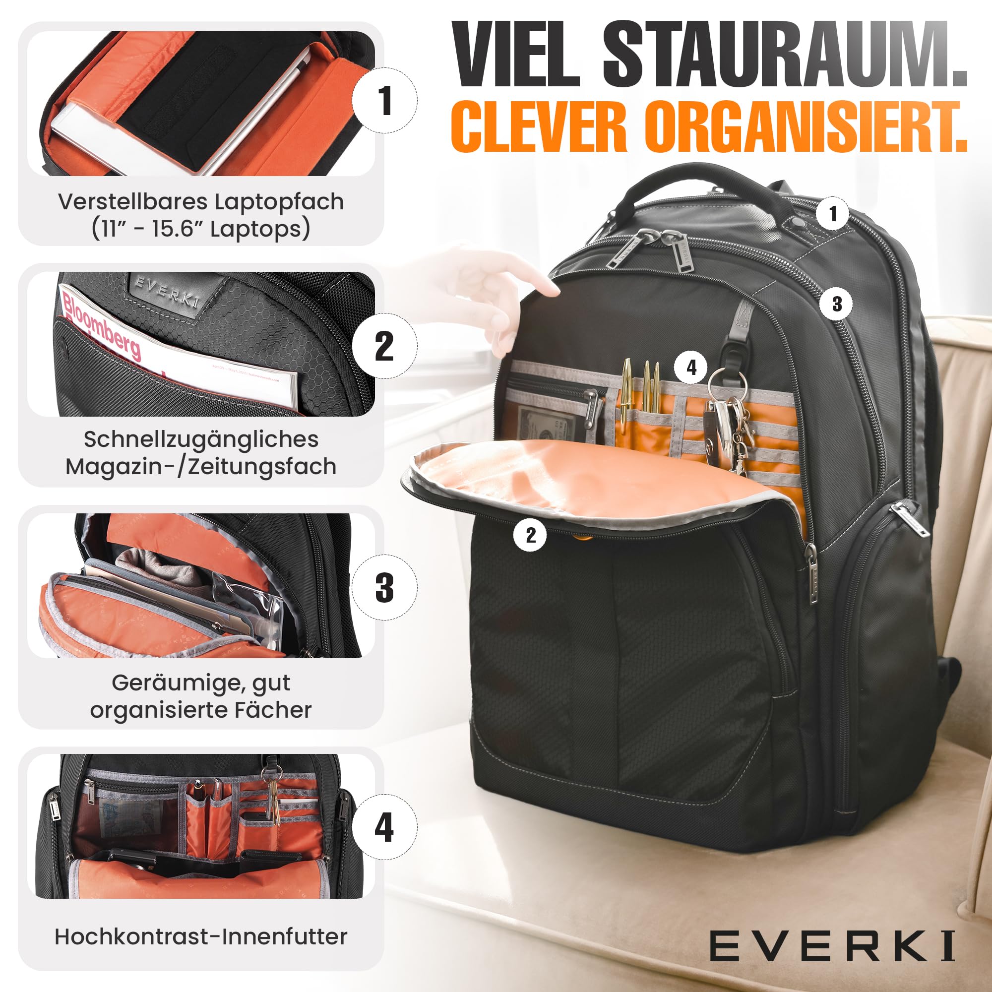 Everki Atlas Business-Laptoprucksack 29 11" – Bild 5