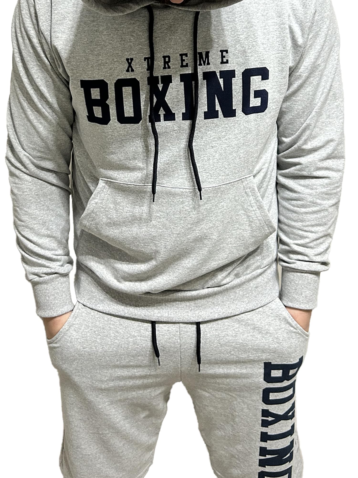 Felpa in Cotone Leggero con Cappuccio, Tasca Frontale a Marsupio, Felpa della Tuta Uomo in Cotone, Sportiva, Casa, Palestra, Jogging, Tempo Libero