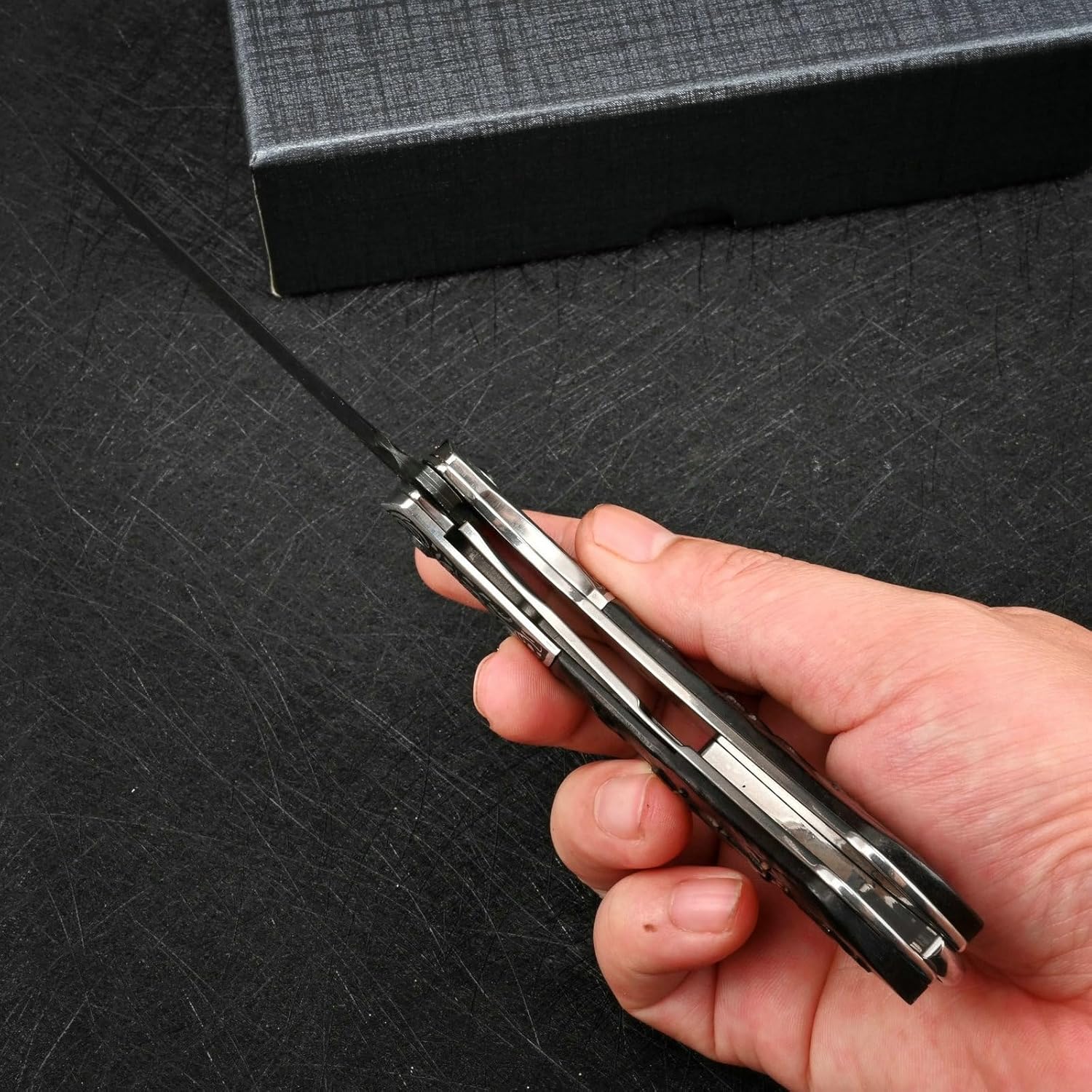 Flipper Folding Damascus Pocket Knife For Men Outdoor Camping Survival Gear