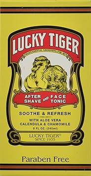 Lucky tiger after shave and face tonic, 8 ounce
