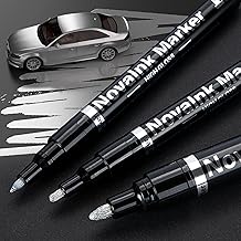 KERIFI Silber Marker Dauerhaft Kunst Flüssig-Chrom-Marker-Set, Reflektierende, glänzende Metallic-Spiegelmarkierungen, Lackstift für Modellmetall Kunststoff Glas DIY Handwerk (0,7/1/3mm)