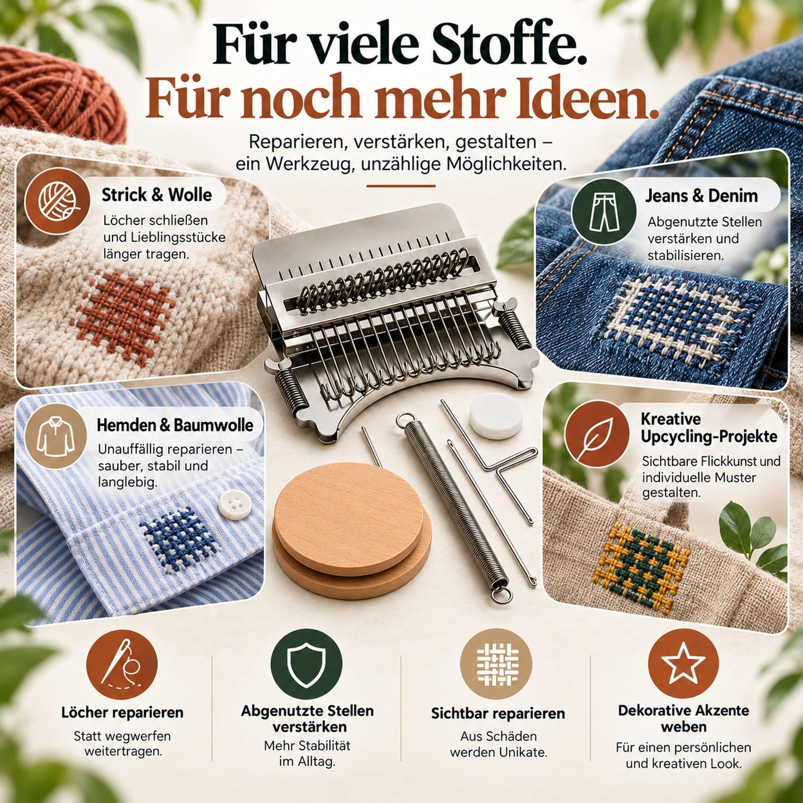 Havinti Knitla Stopfwebrahmen mit 14 Haken für Kleidung und DIY