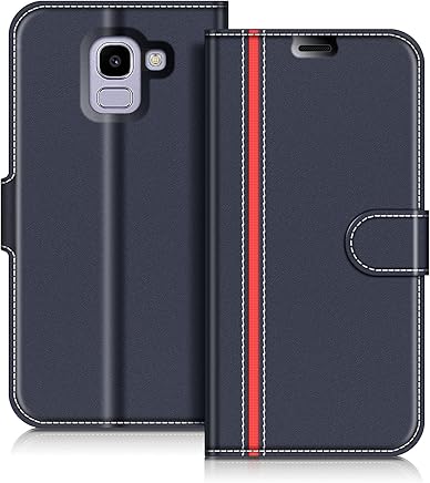 COODIO Funda Samsung Galaxy J6 2018, Funda Cuero Samsung J600, Funda Cartera Galaxy J6 2018 Case con Magn?tico/Billetera/Soporte para Samsung J600 Galaxy J6 2018, Azul Oscuro/Rojo COODIO Funda Samsung Galaxy J6 2018, Funda Cuero Samsung J600, Funda Cartera Galaxy J6 2018 Case con Magn?tico/Billetera/Soporte para Samsung J600 Galaxy J6 2018, Azul Oscuro/Rojo