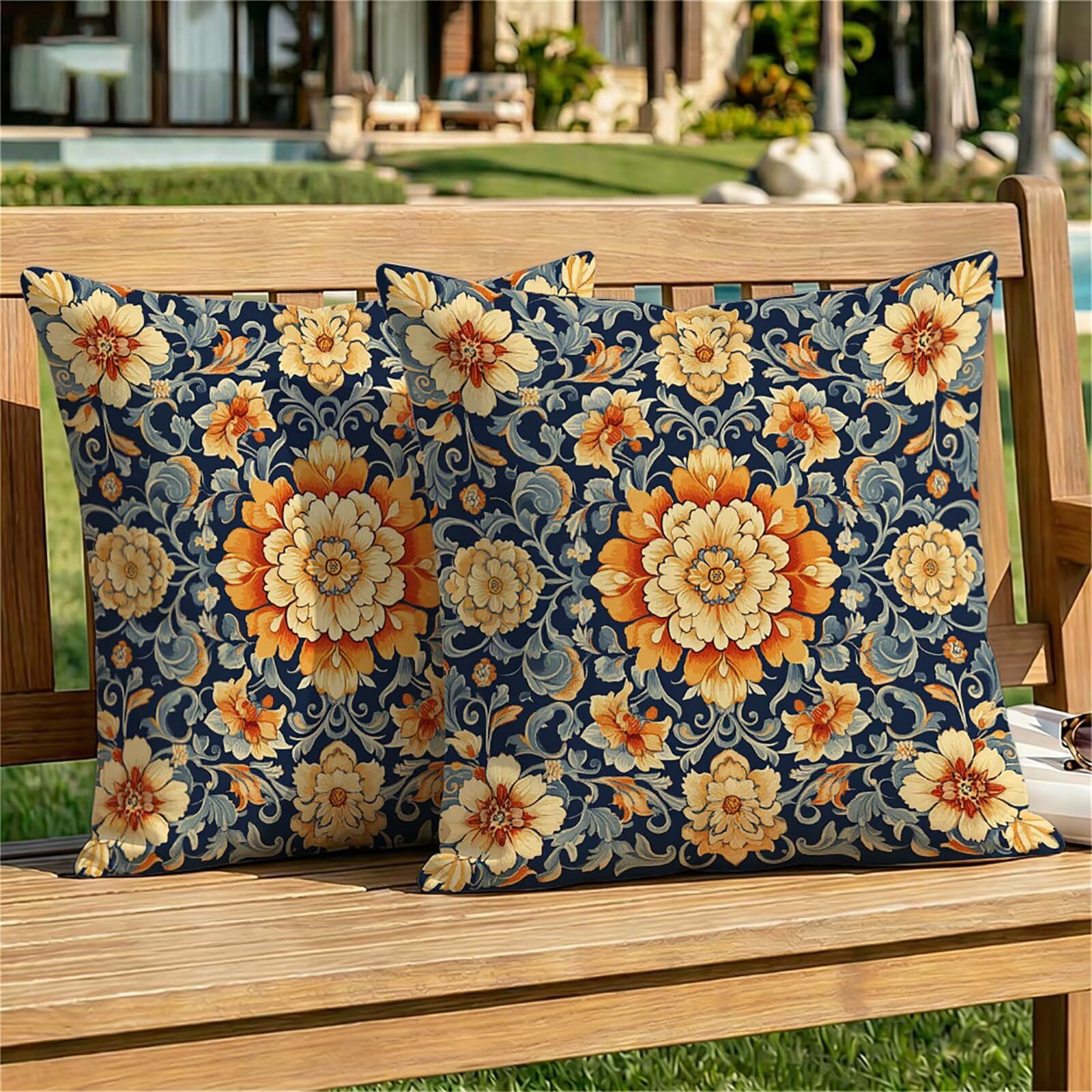 Federe Cuscini Divano 65x65 cm Oro Cuscino Divano Decorativo Set da 2, con Cerniera Retro Lino Cuscini da Esterno Impermeabili Federa Cuscino Quadrato per Divani Camera de Letto Soggiorno Auto dj-541