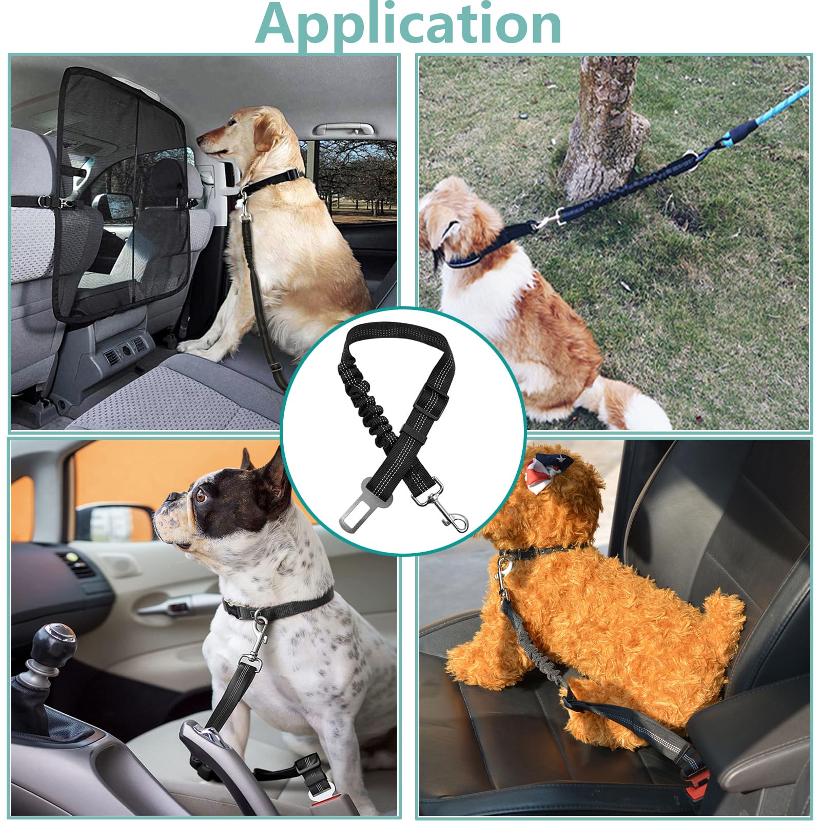 Cintura Di Sicurezza Per Cani In Auto - Guinzaglio Riflettente Regolabile Ed Elastico Per Cani E Gatti - Foto 7