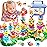 FUNZBO 138pcs Flower Garden Building Set - Christmas Spring Toys for 3 4 5 6 7 Years Old Girl, Sorting & Stacking Building Block, STEM Montessori Educational Toy for Kid Toddler Birthday Gift