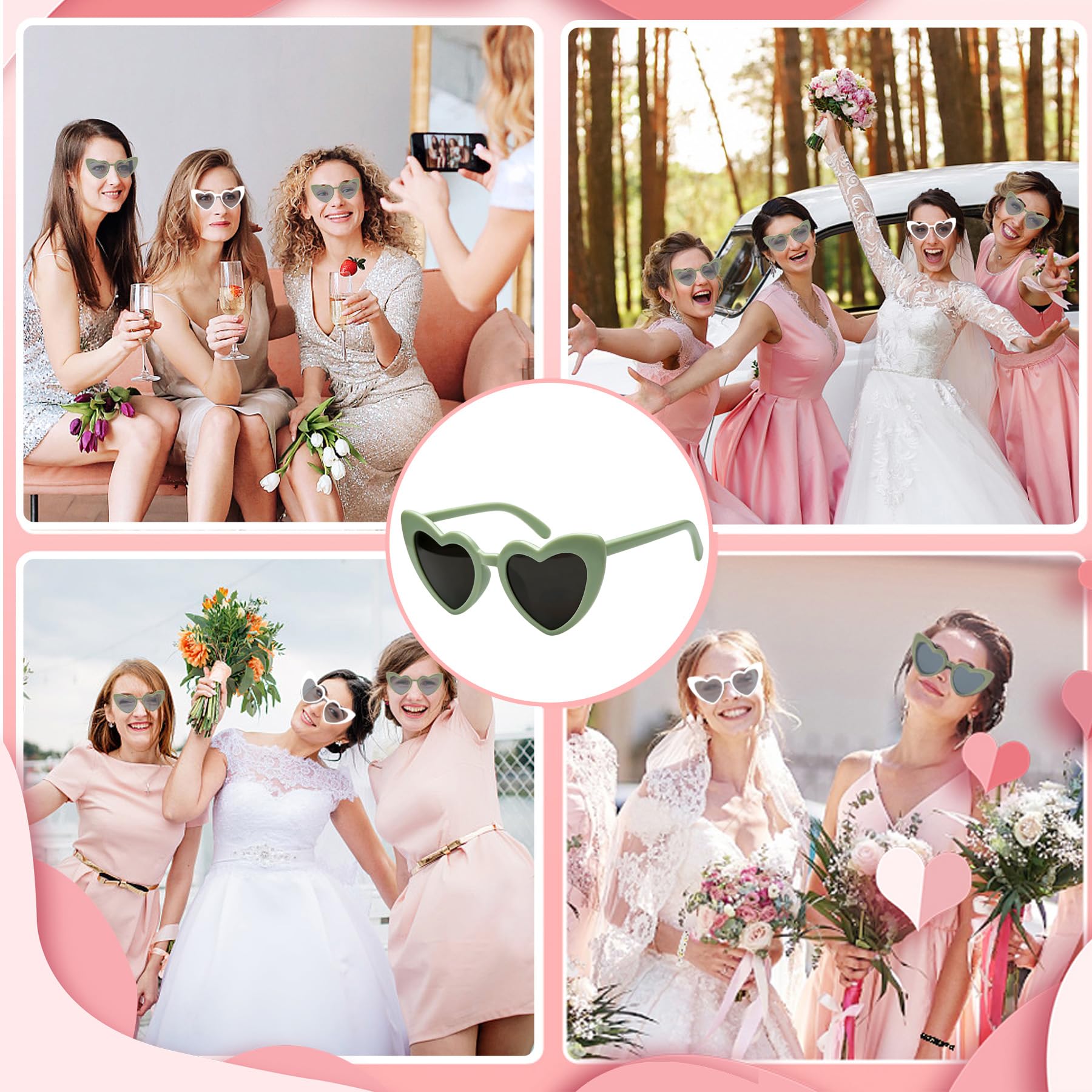 48 Pezzi Team Bride Set: Occhiali a Forma di Cuore, Braccialetti, Tatuaggi per Addio al Nubilato - Bride to Be Gadget