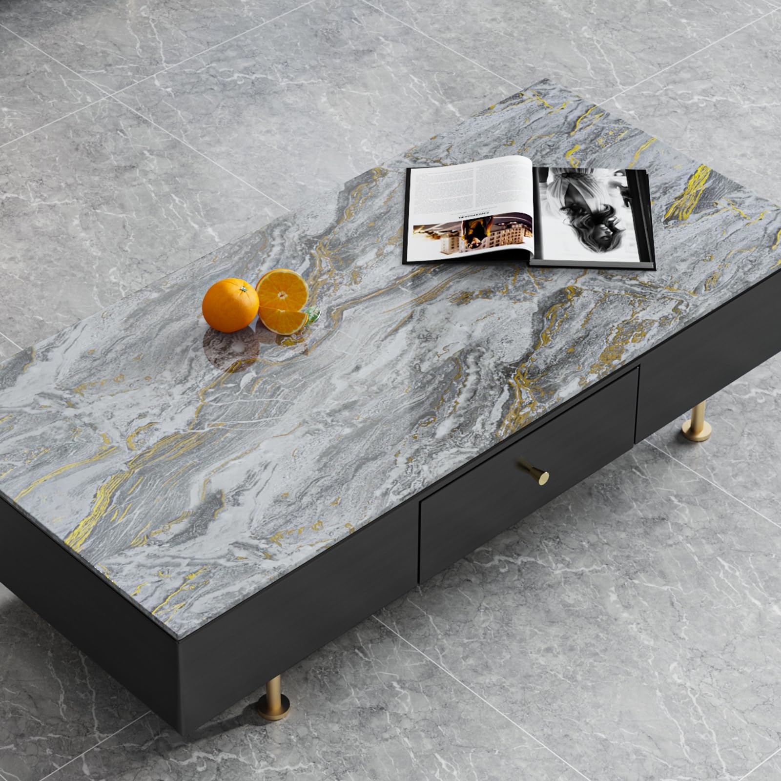 Papier peint granit vinyle amovible et épais pour revêtement de table et meuble