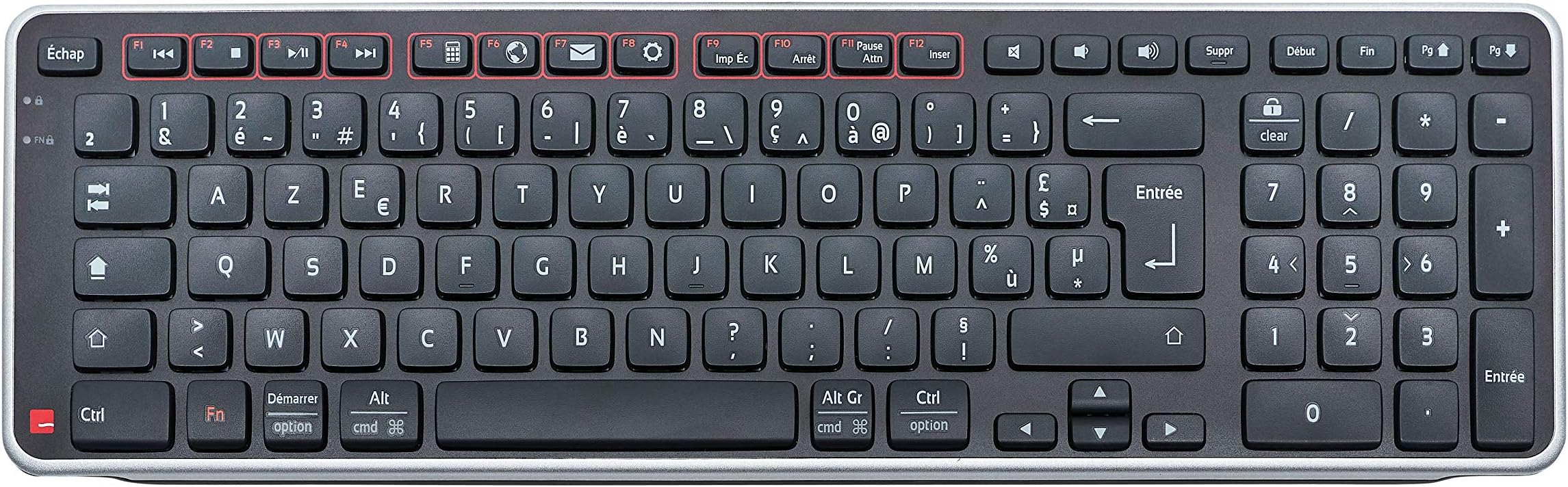 Contour Balance Keyboard | Wireless keyboard with USB Receiver | UK Layout | Super Slim | Numeric Keypad + Media Keys | Home and Office | For Windows and Mac