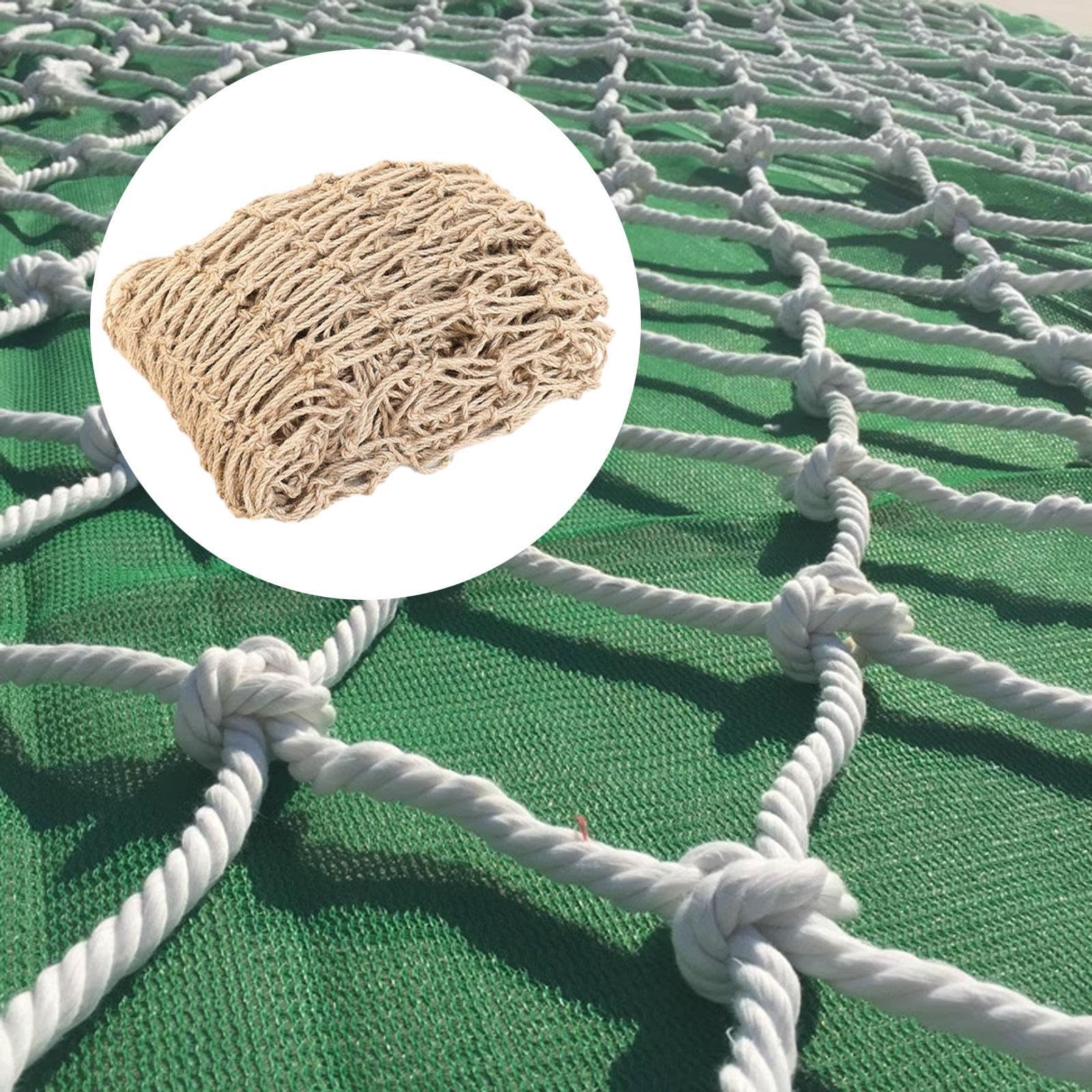 Hanfseilnetz, Schutznetz, Fotowanddekoration, Robustes Anzuchtnetz, Juteseil Rankgitter, LKW Ladungsnetz für Garten Und Außenbereich, Mehrfarbig, 10 cm Netz