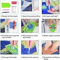 Vista 5 de OWAY Full Drill 5D Diamond Painting 20X16 inch, Paint by Number Kits Starry Night Diamond Painting Kits for Home Wall Decor