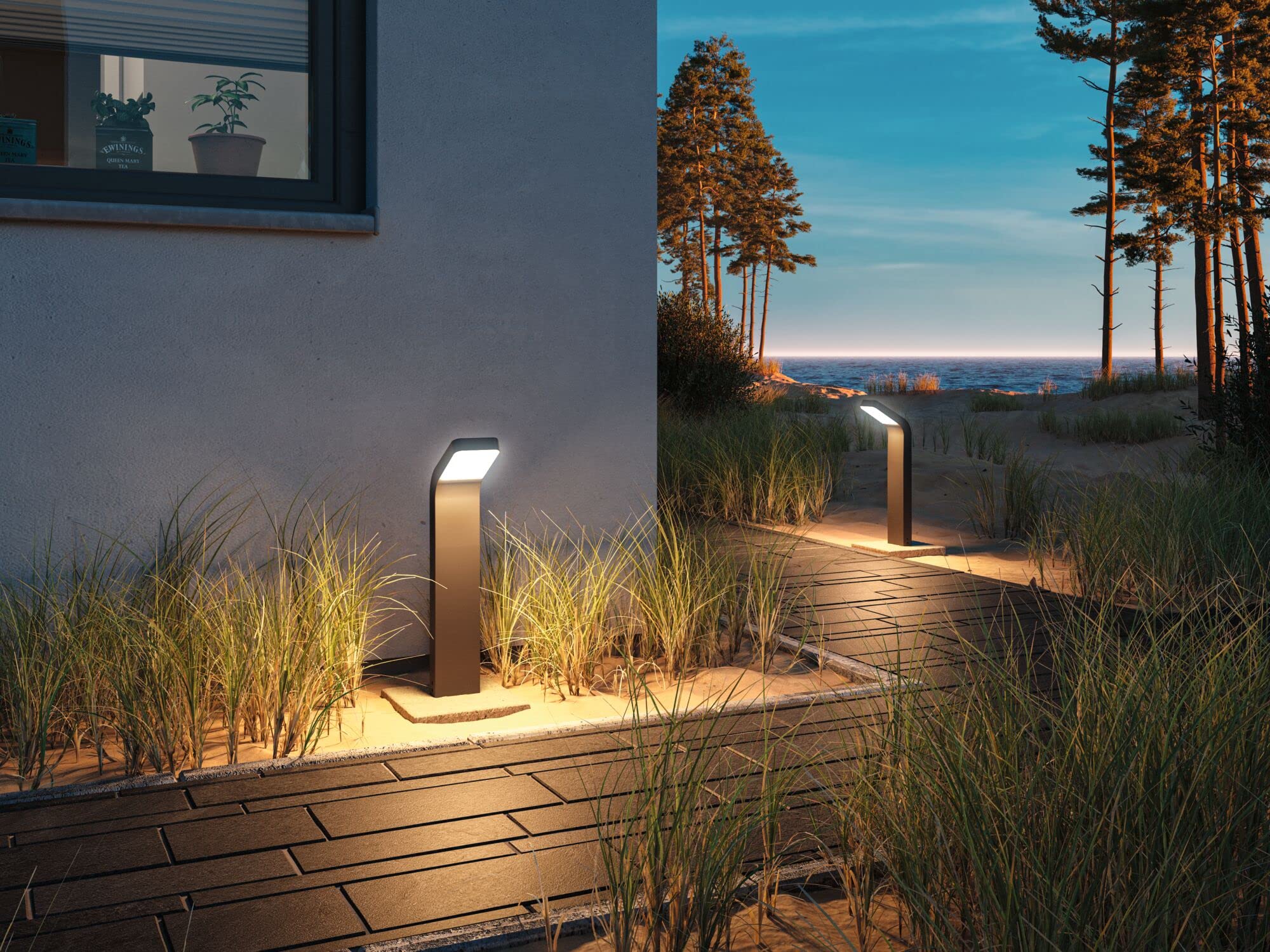 Paulmann 94746 LED Außenleuchte Pollerleuchte Kulma seewasserresistent IP44 500mm 3000K 7,5W 520lm 230V Anthrazit Alu Warmweiß