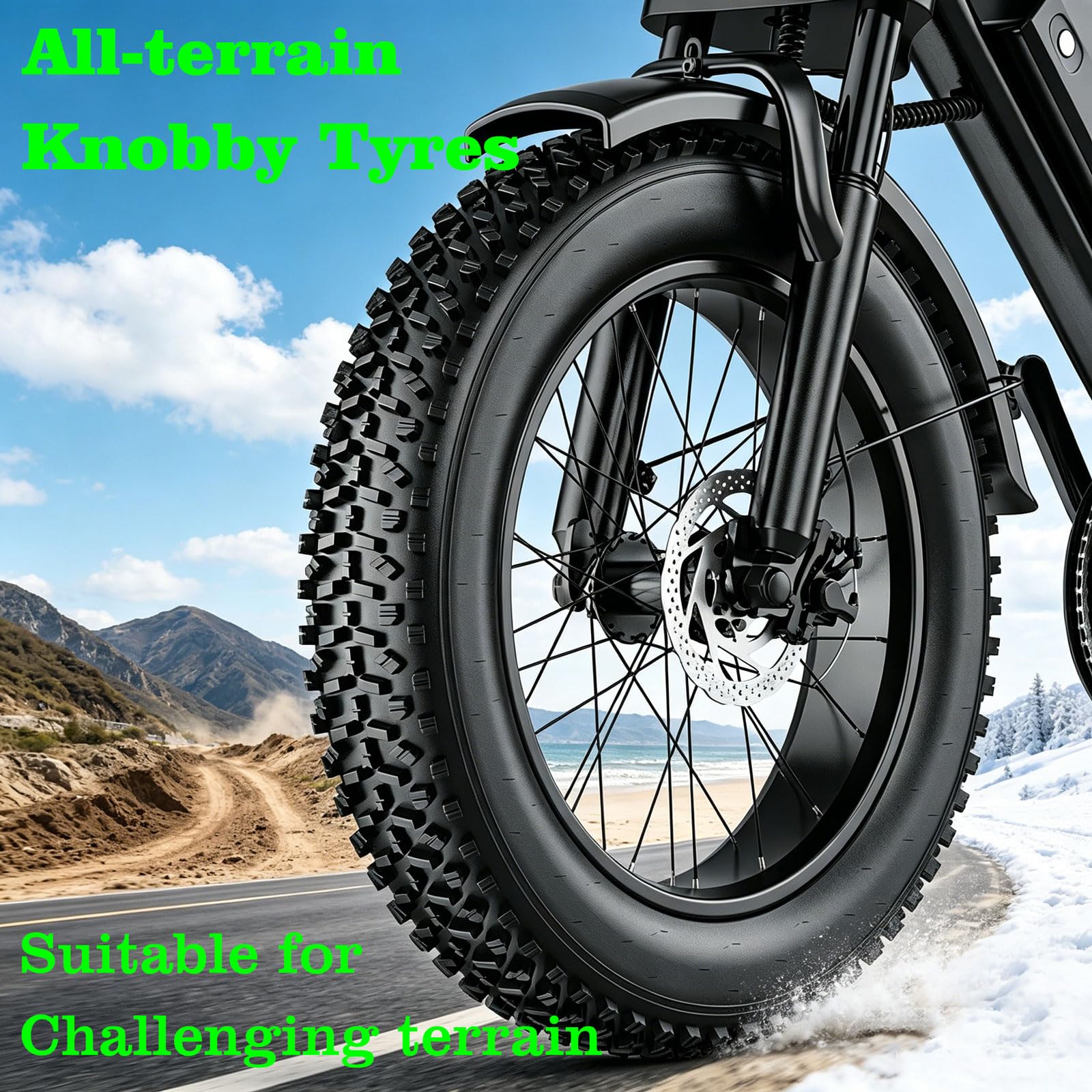 Bicicletta elettrica per adulti BK20, batteria rimovibile 48V20Ah, per addensare motociclette elettriche a pneumatici larghi antiscivolo, biciclette di montagna, biciclette pendolari, autonomia50-80KM