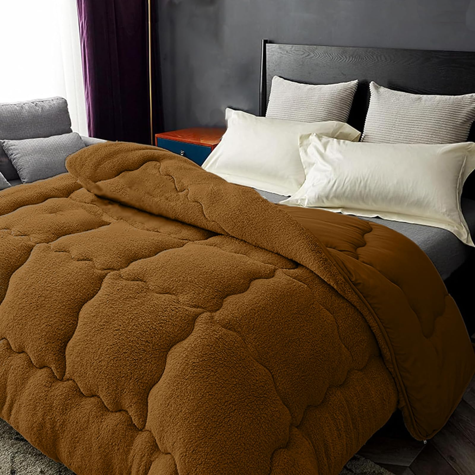 Edredón de Cama, Relleno de Fibra Suave, Edredon Matrimonio Cama, Ligero, Transpirable para Otoño e Invierno, Manta Edredón Cama Cálido Lecho (D 150x200cm/59x79in 2.5kg)