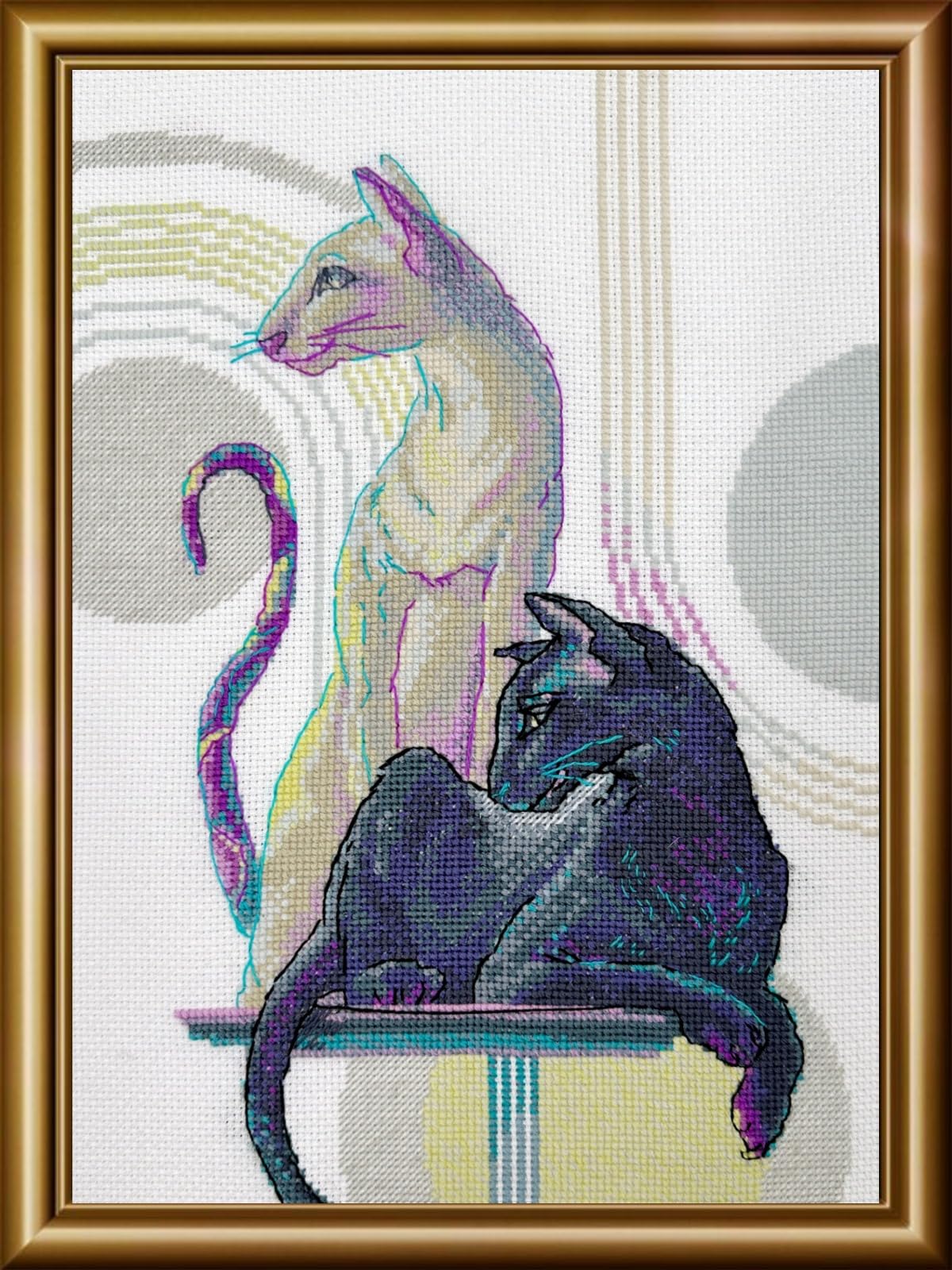 Aine counted cross stitch kit ""Mystical Cats"", 21x30cm